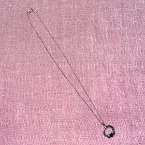 Silver Green Claddagh Necklace